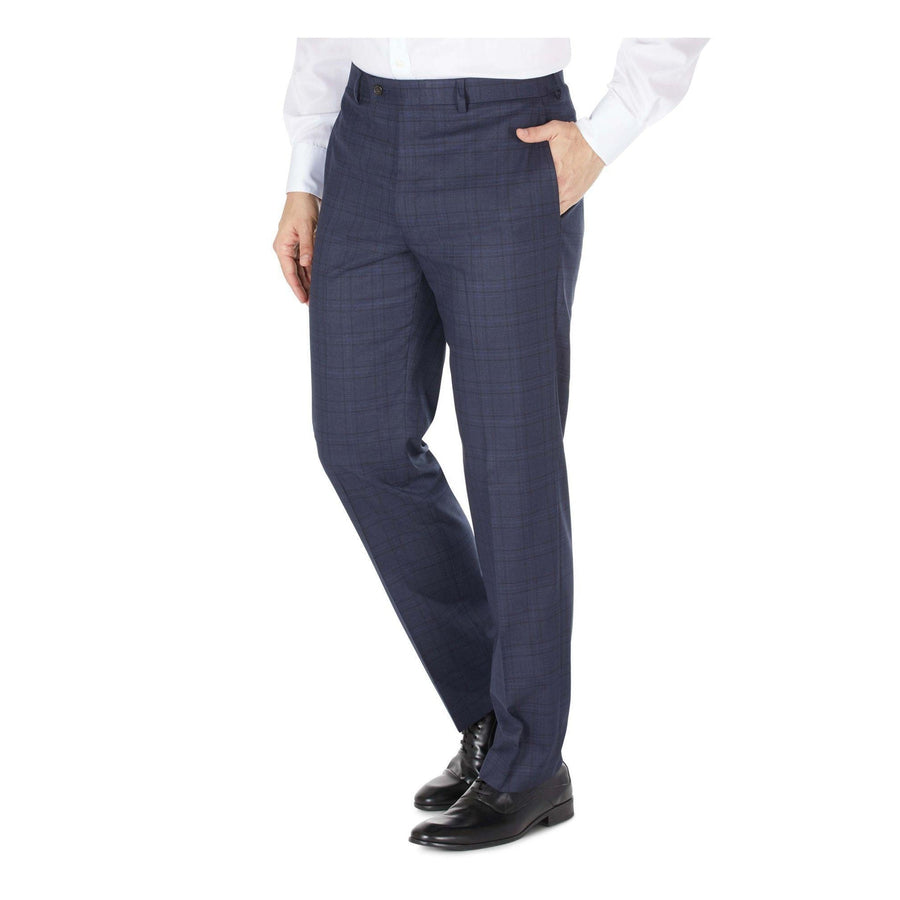 lauren ralph lauren men's classic-fit ultraflex stretch check dress pants Ralph Lauren Mens Classic Fit Ultraflex Stretch Suit Jacket Suit Pants In Blue Plaid