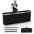 Aluminum Portable Picnic Table with 2-Tier Open Shelves and Spacious Tabletop