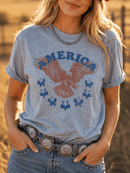 America Patriotic Eagle Graphic Tee