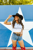 American Cowgirl Cropped Graphic Tee