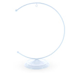 Crescent Moon White Painted Metal Ornament Display Stand 8.8 Inches (Poland)