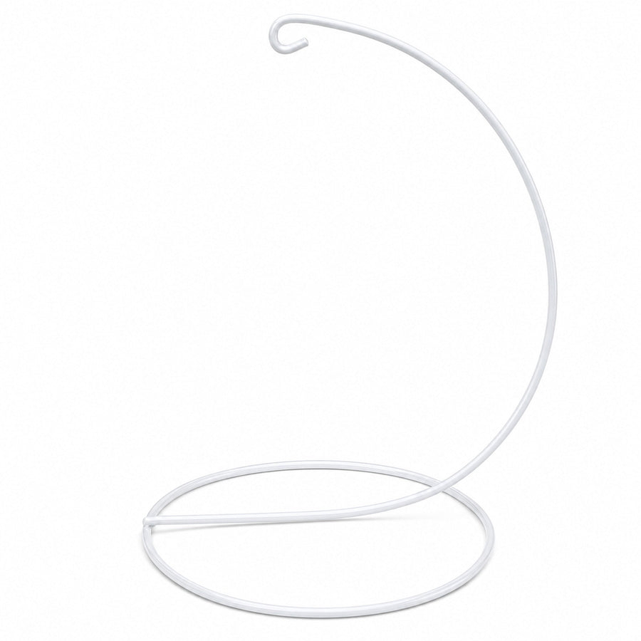 Open Frame White Painted Metal Ornament Display Stand 9.2 Inches