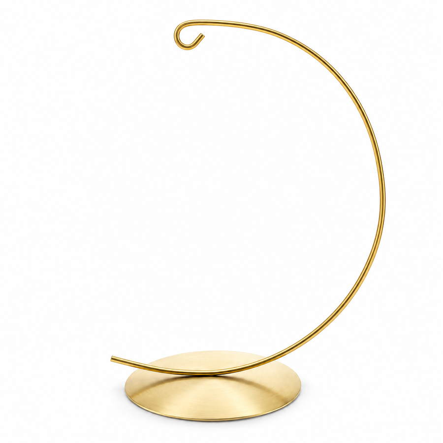 Solid Round Base Gold Metal Ornament Display Stand 7.8 Inches