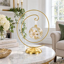 Art Deco Swirl Gold Metal Ornament Display Stand 10 Inches