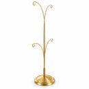 4-Arm Tree Branch Gold Metal Ornament Display Stand 12 Inches