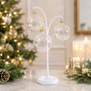 3-Arm Botanical Style White Painted Metal Ornament Display Stand 12 Inches (Poland)