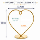 Heart-Shaped Twisted Gold Metal Ornament Display Stand 6.2 Inches