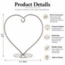 Heart-Shaped Twisted Silver Metal Ornament Display Stand 6.2 Inches