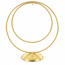 Contemporary Double Circle Gold Metal Ornament Display Stand 8.2 Inches