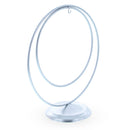 Contemporary Double Circle Silver Metal Ornament Display Stand 8.2 Inches (Poland)