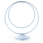 Contemporary Double Circle Silver Metal Ornament Display Stand 8.2 Inches (Poland)