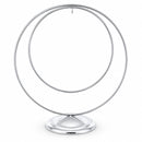 Contemporary Double Circle Silver Metal Ornament Display Stand 8.2 Inches (Poland)