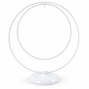 Contemporary Double Circle White Painted Metal Ornament Display Stand 8.2 Inches (Poland)