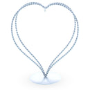 Double Wire Heart Twisted Silver Metal Ornament Display Stand 7.8 Inches (Poland)
