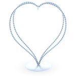 Double Wire Heart Twisted Silver Metal Ornament Display Stand 7.8 Inches (Poland)