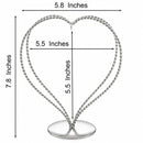 Double Wire Heart Twisted Silver Metal Ornament Display Stand 7.8 Inches (Poland)