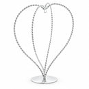 Double Wire Heart Twisted Silver Metal Ornament Display Stand 7.8 Inches (Poland)