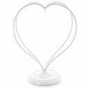 Double Wire Heart Twisted White Paint Metal Ornament Display Stand 7.8 Inches (Poland)