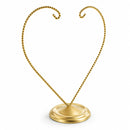 Open-Top Heart Twisted Gold Metal Ornament Display Stand 9 Inches (Poland)