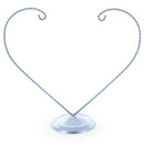 Open-Top Heart Twisted Silver Metal Ornament Display Stand 9 Inches (Poland)