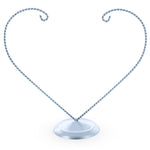 Open-Top Heart Twisted Silver Metal Ornament Display Stand 9 Inches (Poland)