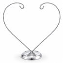 Open-Top Heart Twisted Silver Metal Ornament Display Stand 9 Inches (Poland)