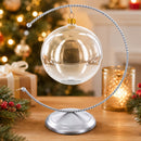 Crescent Moon Twisted Silver Metal Ornament Display Stand 9 Inches (Poland)