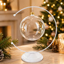 Crescent Moon Twisted White Painted Metal Ornament Display Stand 9 Inches (Poland)