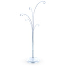 5-Arm Scroll Tree Branches Silver Metal Ornament Display Stand 14.5 Inches (Poland)