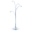 5-Arm Scroll Tree Branches Silver Metal Ornament Display Stand 14.5 Inches (Poland)
