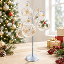 5-Arm Scroll Tree Branches Silver Metal Ornament Display Stand 14.5 Inches (Poland)