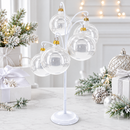 5-Arm Scroll Tree Branches White Painted Metal Ornament Display Stand 14.5 Inches