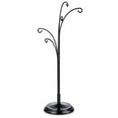 5-Arm Scroll Tree Branches Black Painted Metal Ornament Display Stand 14.5 Inches