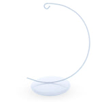 Solid Round Base White Painted Metal Ornament Display Stand 7.8 Inches (Poland)