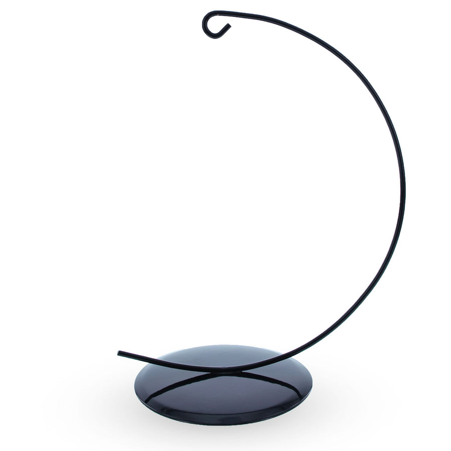 Solid Round Base Black Painted Metal Ornament Display Stand 7.8 Inches (Poland)