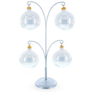 4-Arm Tree Branch Silver Metal Ornament Display Stand 12 Inches (Poland)