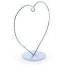 Heart-Shaped Twisted Silver Metal Ornament Display Stand 6.2 Inches (Poland)