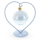 Heart-Shaped Twisted Silver Metal Ornament Display Stand 6.2 Inches (Poland)