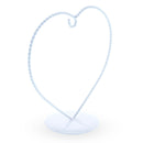 Heart-Shaped Twisted White Painted Metal Ornament Display Stand 6.2 Inches (Poland)