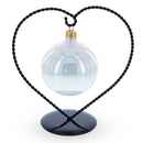 Heart-Shaped Twisted Black Painted Metal Ornament Display Stand 6.2 Inches (Poland)