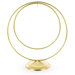Contemporary Double Circle Gold Metal Ornament Display Stand 8.2 Inches (Poland)