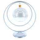 Contemporary Double Circle Silver Metal Ornament Display Stand 8.2 Inches (Poland)