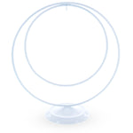 Contemporary Double Circle White Painted Metal Ornament Display Stand 8.2 Inches (Poland)