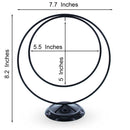 Contemporary Double Circle Black Painted Metal Ornament Display Stand 8.2 Inches (Poland)