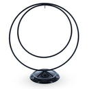 Contemporary Double Circle Black Painted Metal Ornament Display Stand 8.2 Inches (Poland)