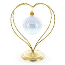 Double Wire Heart Twisted Gold Metal Ornament Display Stand 7.8 Inches (Poland)