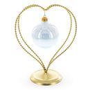 Double Wire Heart Twisted Gold Metal Ornament Display Stand 7.8 Inches (Poland)