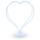 Double Wire Heart Twisted White Paint Metal Ornament Display Stand 7.8 Inches (Poland)