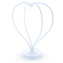 Double Wire Heart Twisted White Paint Metal Ornament Display Stand 7.8 Inches (Poland)