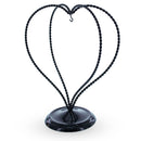 Double Wire Heart Twisted Black Paint Metal Ornament Display Stand 7.8 Inches (Poland)